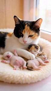 178K views · 72K reactions | Are this all kittens?凉 First-time mom briefing her newborn chaos squad. Tiny paws, milk drunk bellies and one very tired manager on duty. I’m officially in love. What would you name this little trio of beans?  #cat #kitten #kitty #catlover #puppy | Wish Ai Creator | Facebook