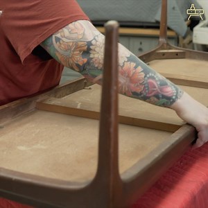 DAMAGED & DIRTY- Mid century walnut coffee table gets a STUNNING restoration | Transcend Furniture Gallery