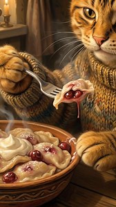 Коли ранок починається не з кави, а з вареників. 🍒🥟 ​Поки місто ще спить, на кухні вже кипить робота. Свічки замість світла, свіжа вишня і трохи магії в кожному русі. ​Хто ще тут встає раніше за всіх? 👇 #ранок #кухня #вареники #кіт #сніданок процес | Roma Koval