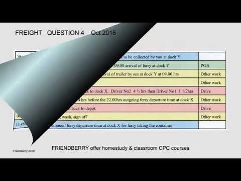 Freight Operator CPC Case Study - drivers hours schedule