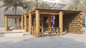 shigeru ban shapes abu dhabi art pavilion from cardboard tubes