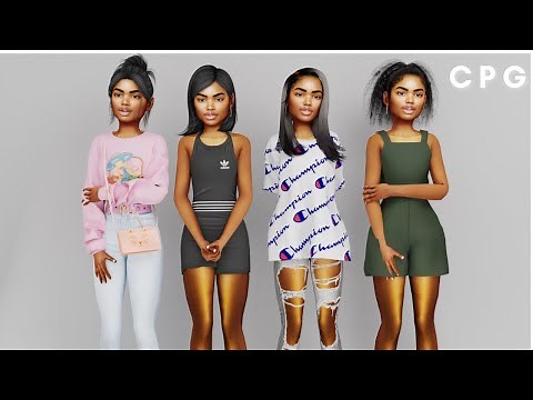 🤍 Sims 4 Cas Urban Pre-Teen LookBook | CC Folder & SIM DOWNLOAD