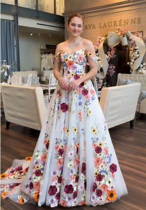 “Fawna” makes our heart melt every time 🤍✨🌸 what detail do you love most? #gown #bridal #2026bride #colorfuldress #floraldress