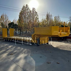 [Hot Item] Heavy-Duty 4 Axle Low Loader Lowboy Semi Trailer for Transport