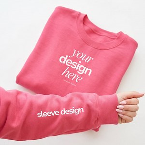 SICHERHEIT PINK Gildan 18000 Ärmel Mockup Sweatshirt Mock Flatlay - Etsy.de