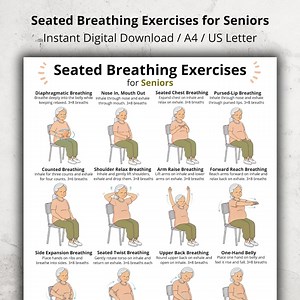 Breathing Exercises for Seniors Printable, Chair Deep Breathing Exercises, Older Adults Seated Breathing Chair Exercises PDF Poster for Home - Etsy
