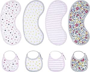 BIG ELEPHANT Burp Cloth Bib Set - Absorbent Burping Clothes, Milk Spit Up Rags for Unisex Baby