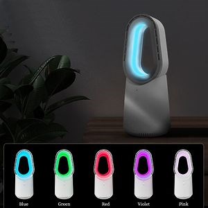 [Hot Item] LED Light USB Rechargeable Mini Bladeless Desk Fan Air Cooler