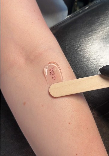 A script “E” tattoo done for my client Desiree ♡ @syzygy tattooing #tattoo #tattooideas #tattooartist #finelinetattoo #tattooplacement