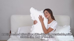 White Body Pillow Case 20 x 54 Inch (1 Pack), 100% Brushed Microfiber Ruffle Body Bed Pillow Shams/Cases - Super Cozy and Soft, Wrinkle-Free, Fade-Resistant Stain-Resistant Envelope Closure