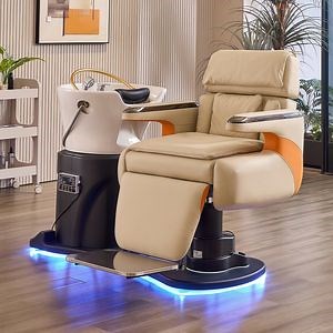 [Hot Item] Modern Salon Hairdressing Electric Lift Hair Washing Lay Down and Rotate Head SPA Massage Shampoo Chair