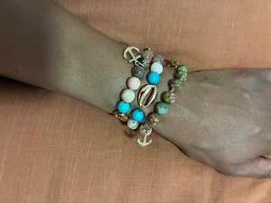 Sand, Sea, Sinse Stretch Charm Bracelet - Etsy