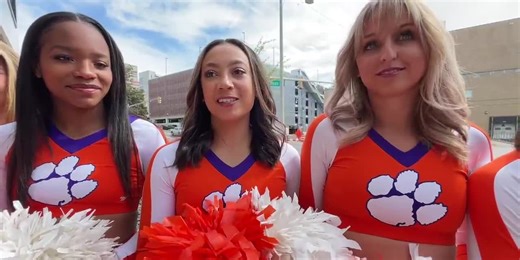 VIDEO: Clemson cheerleaders gear up for NCAA tournament