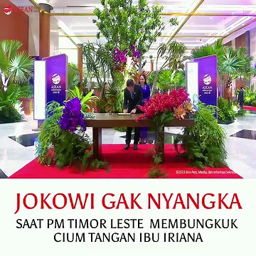 907K views · 10K reactions | JOKOWI GAK SANGKA, SAAT PM TIMOR LESTE XANANA GUSMAO CIUM TANGAN IBU IRIANA KETIKA SAMBUT TAMU UNDANGAN PEMIMPIN ASEAN | Kabar 2024 | Facebook
