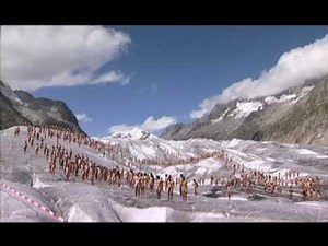 Hundreds strip naked on glacier in global warming protest