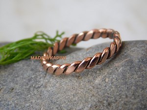 Twisted Copper Ring: Solid Copper Band, Arthritis Relief - Etsy