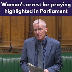Gregory Campbell in Parliament yesterday highlighting the case of woman in Birmingham who was arrested whilst standing alone silently praying. | Democratic Unionist Party