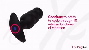 CalExotics Rock Bottom Beaded Probe, 10 Functions Waterproof Silicone Vibrating Butt Plug Anal Vibrator with Extra Stimulation Beaded Design - SE-0835-20-3