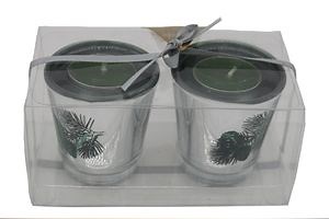 [Hot Item] Electroplate and Laser Engrave Glass Tealight Candle in Pet Box