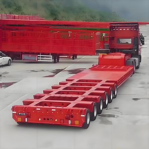 [Hot Item] 100 Ton Hydraulic Extendable Lowboy Loader Lowbed Low Bed Truck Semi Trailer for Sale