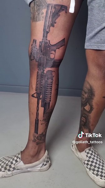 M16 Assault Rifle Tattoo Art