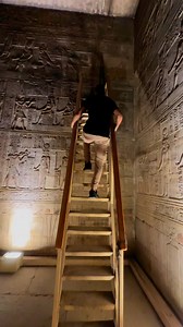 Ladder leading to a crypt in the central chapel of the Sanctuary📍Temple of Hathor, Dendera 🇪🇬 #discover_egypt_with_mo_tuthmosis #go_with_mo #share_the_beauty_of_egypt #visitegypt #مصر_جميلة #discover_egypt_with_mo #dandara | Tour guide Mo Tuthmosis III. Key of Luxor