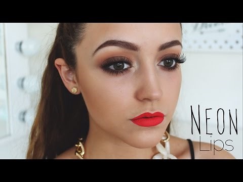 Warm Eyes & Neon Red Lips- Tutorial