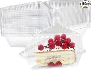 [Hot Item] Clear OPS Plastic Hinged Containers Disposable Triangle Cake Boxes for Cake Pie Slice