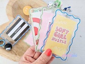 Acrylic Photocard Holder Keychain | Cute ID Badge Holder for School, Nurses, Teens | Custom Bag Charm Gift | Affirmation Card - Etsy
