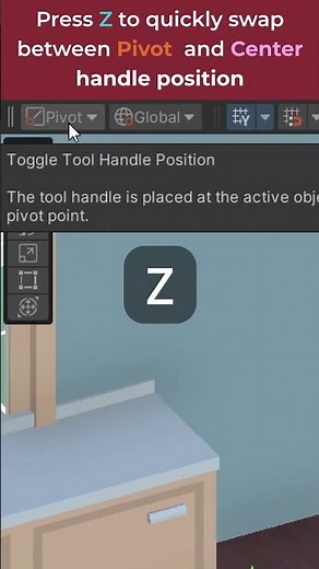 Unity Pivot and Center placement Shortcut key