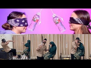 Water bottle swing|Dodge the bottle|Funny Challenges with partner| Blindfold Challenges|she got hurt
