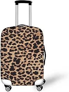 Allinterest Leopard Print Luggage Cover Elastic Washable Luggage Protector Classic Travel Suitcase Cover For Men Women Fit 18-21 Inch