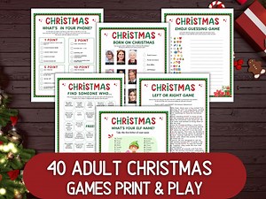 Adult Christmas Party Games Printable, 40 Game Bundle Instant Download Holiday Office Friendsmas Activities Trivia Charades Family Game Work - Etsy