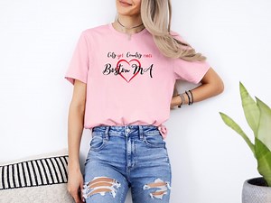 Women Boston MA Colored T-shirt Birthday Favorite Town City Girl Country Roots Female Stylish Modern Heart Hometown Values Tee - Etsy Canada
