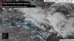 1:10 PM - Light to moderate rain with isolated heavy showers/thunderstorms remain generally north and east of Trinidad and Tobago, with partly cloudy to sunny conditions ongoing across mainly the southern half of Trinidad. Daytime heating can lead to isolated heavy showers developing along western and southern Trinidad. Note that the most intense weather is forecast mainly after midnight tonight through the mid-afternoon tomorrow. Higher rainfall accumulations are forecast to favor eastern areas