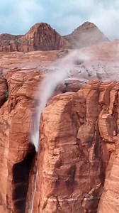 An amazing waterfall whose stream rises up. Utah, USA 🇺🇸 | Severe Weather & Natural Disasters
