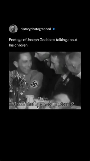 Joseph Goebbels controlled his public image to focus solely on politics, ensuring his private family life was kept separate from his propaganda persona. While images of his wife and children were used for photo ops to portray an ideal Aryan family, he never discussed them in a speech or interview setting. Credit: @dailymail | History In Pictures