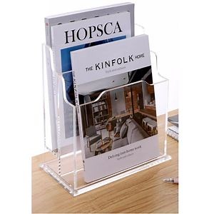 [Hot Item] 2 Tier Shelf Acrylic Leaflet Holder A4 Magazine & Newspaper Holder Informations Stands