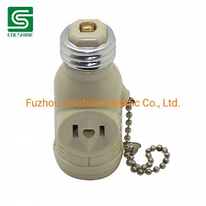 [Hot Item] Pull Chain Lampholder Light Socket Adapter W/ Outlet Receptacle