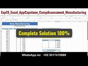 Exp19_Excel_AppCapstone_CompAssessment_Manufacturing #AppCapstone #Manufacturing #ExcelProject#exp19