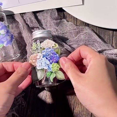 Cold Transfer Sticker Vintage Floral Hydrangea Stickers Junk Journal Stickers Scrapbook Stickers