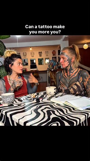 Maybe tattoos don’t change who you are — they reveal it. 🖤 Agree or not?” What if becoming yourself hurts first? Full talk with LaPau now on YouTube 🎙️ #EclecticVoices #tattooculture #blackwork” | Trinity Eclectic