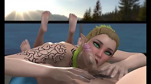 Sexy wood elf gives sloppy blowjob in POV : 3D Porn