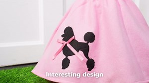 Outus Spring Poodle Goose Outfits Vintage 50s Poodle Skirt for Porch Goose 23inch Pink Geese Cloth for Spring Vintage Baby Shower Party Yard Garden Outdoor Decor