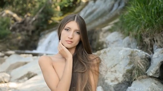 Beautiful Waterfall and Leopard Print Bikini (NSFW)