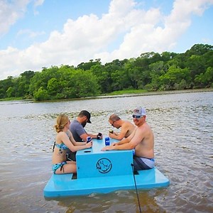 This unique floating picnic table gives 4 comfy spots to sit!❤️...