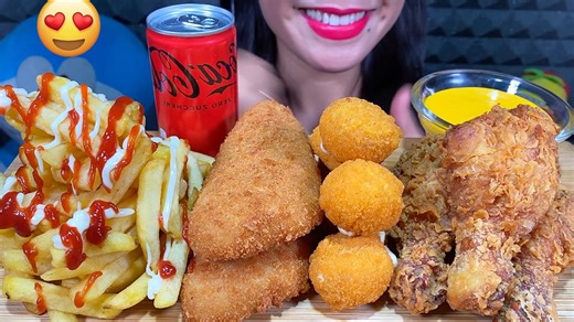 94K views · 2.6K reactions | Hello Friends, Welcome back to my video! Asmr Fried Chicken, Fried Fish, Cheese Balls, Fries Mukbang Massive Eating Sounds|| #HungryASMR If you like my videos, Please don't forget to FOLLOW my PAGE | Thanks to FACEBOOK! #asmr #mukbang #asmrmukbang #mukbangasmr #asmrchallenge | Hungry ASMR | Facebook