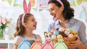 ARCTURINE 12 Pcs Large Easter Gift Bags with Drawstring, 16 x 12 Inch Buffalo Plaid Reusable Sacks, Colorful Soft Fabric Gingham Pouch for Easter Egg Hunt Spring Party Baby Shower Goodies Candy