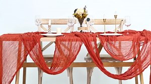 10 Pack Black Table Runner 10Ft Cheesecloth Table Runner Boho Gauze Table Runners Romantic Long Sheer Fabric Cheese Cloth Table Runners for Wedding Party Bridal Shower(Black)