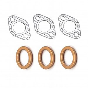 Exhaust Pipe Gasket, 27mm Graphite Gasket and 30mm Orange Metal Gasket，Fit for GY6 / ATV/Scooter/go Kart/Moped Engine，Gy6 Exhaust Gasket